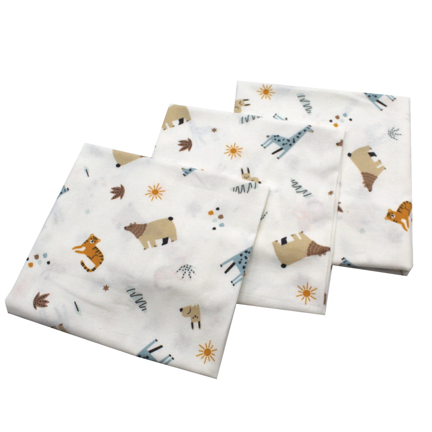 Scutece finet 80x80 cm, EgoBebe, 3 buc/set, Grizzly, Bumbac 100%