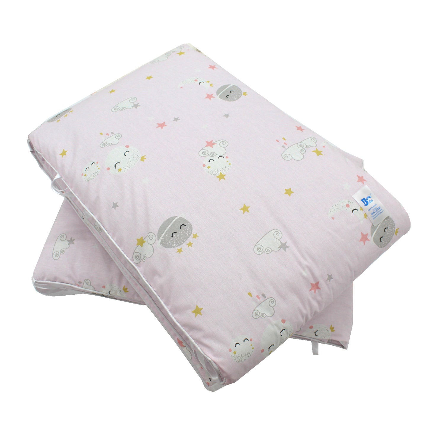 Protectie laterala patut, EgoBebe, setul contine 2 buc, Luna Roz