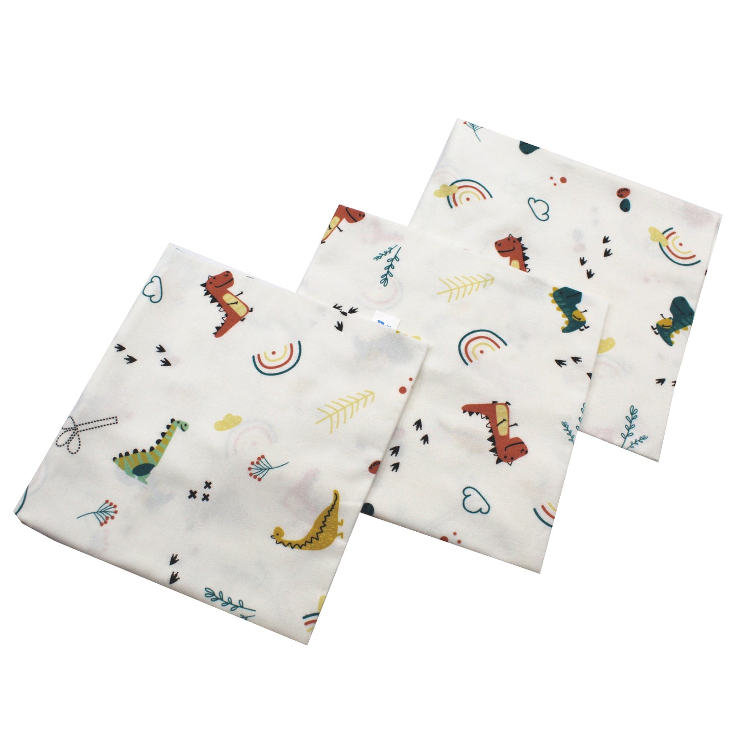 Scutece finet 80x80 cm, EgoBebe, 3 buc/set, Dino, Bumbac 100%