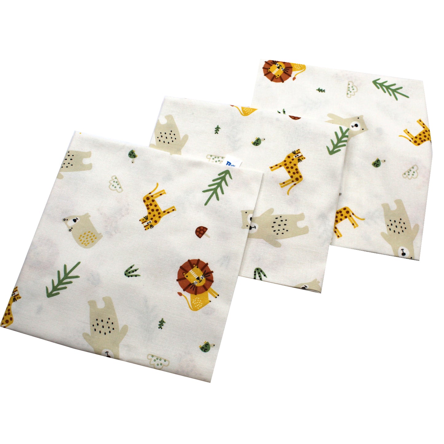Scutece finet 80x80 cm, EgoBebe, 3 buc/set, Tigru, Bumbac 100%