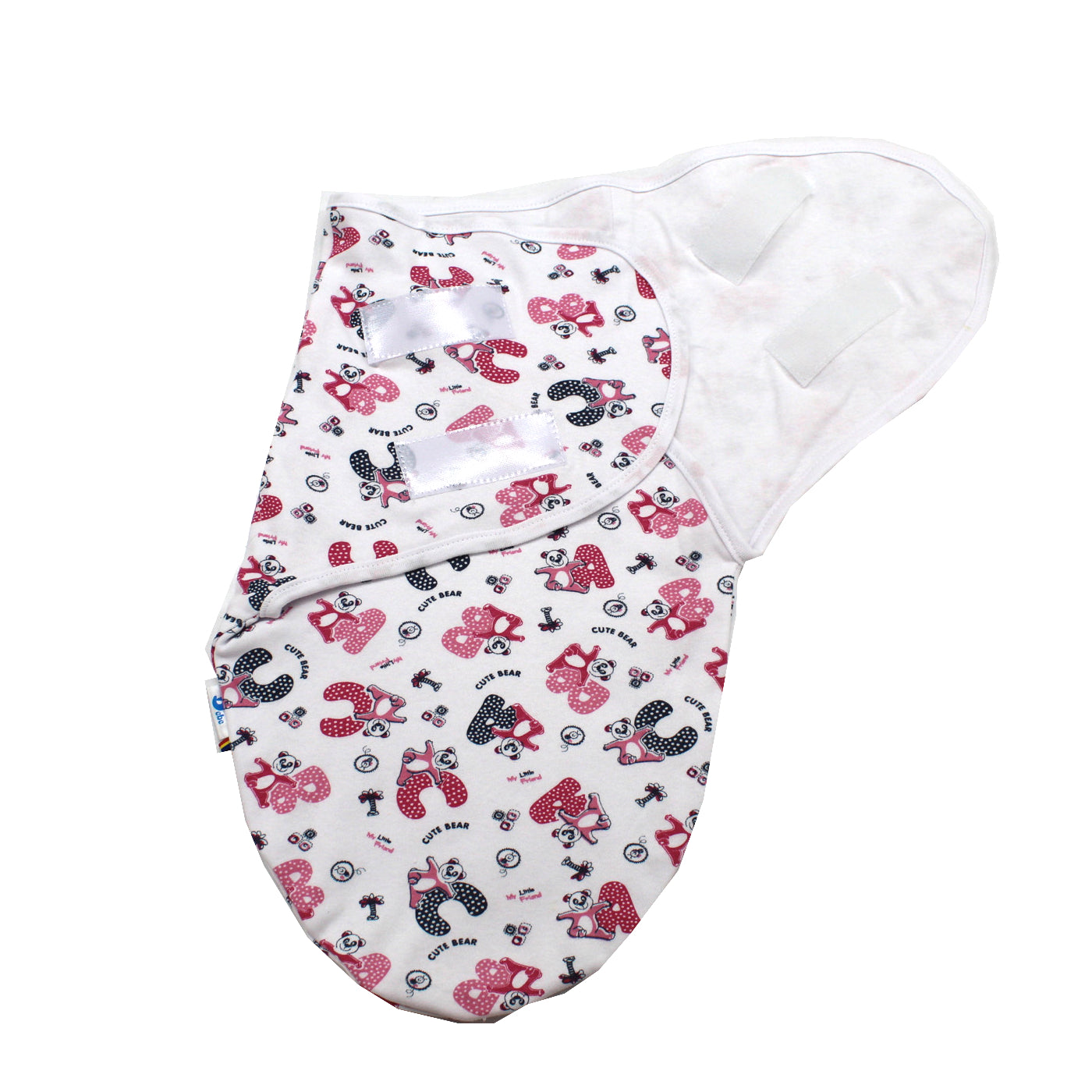 Sistem de infasare, EgoBebe, 1 buc, Bumbac 100%, Ursulet lirere roz