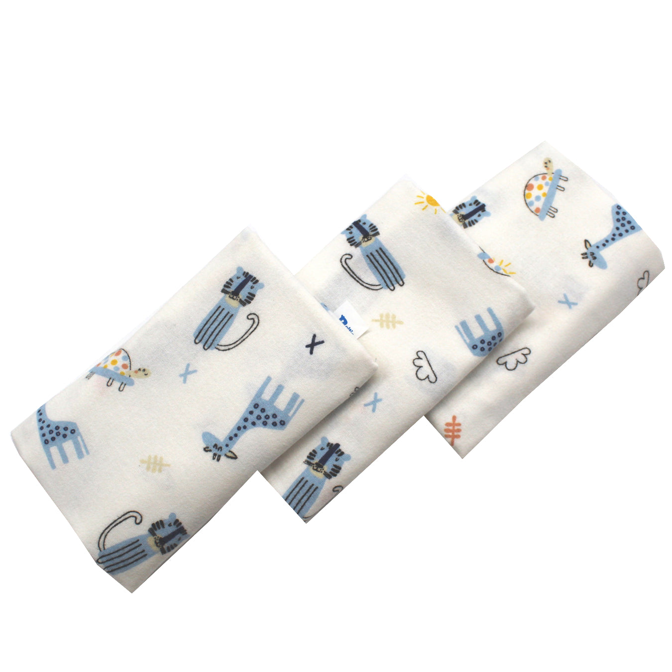 Scutece finet 80x80 cm, EgoBebe, 3 buc/set, Girafa, Bumbac 100%