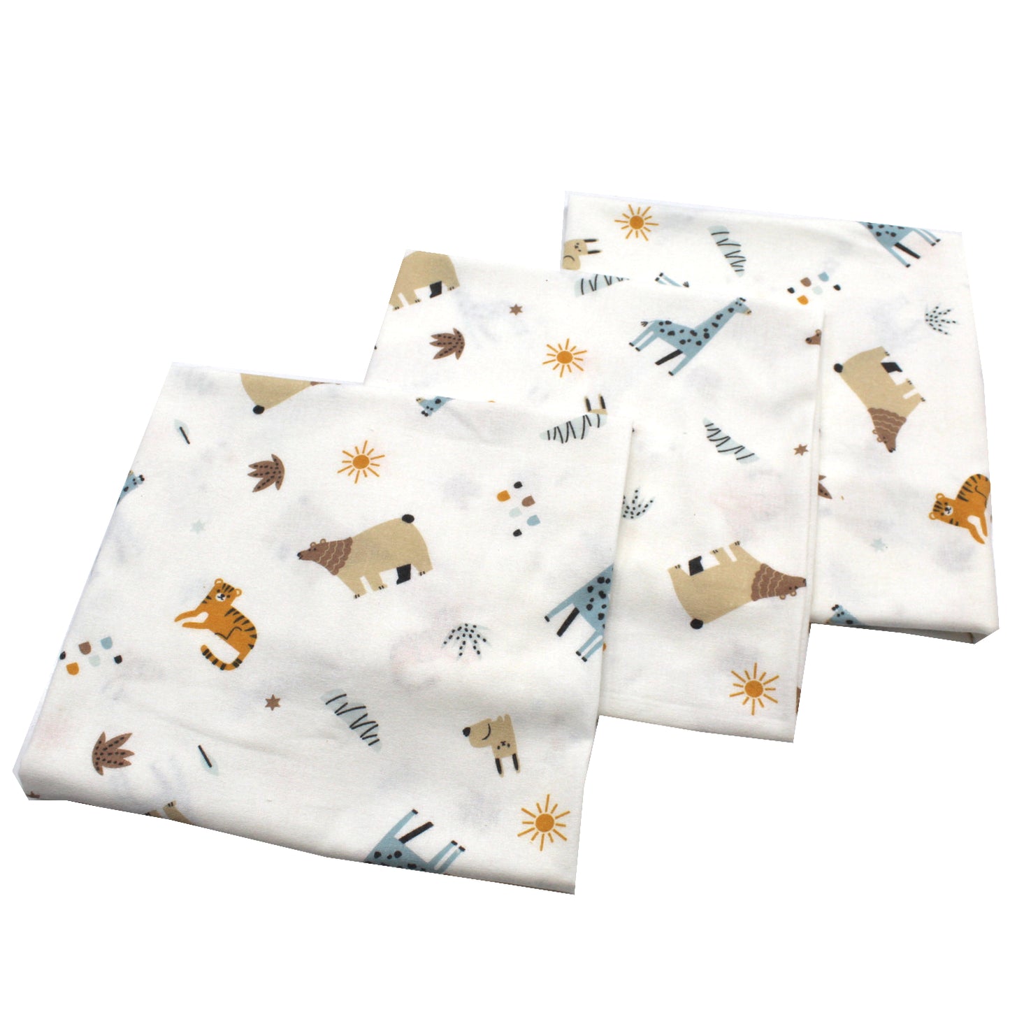 Scutece finet 80x80 cm, EgoBebe, 3 buc/set, Grizzly, Bumbac 100%