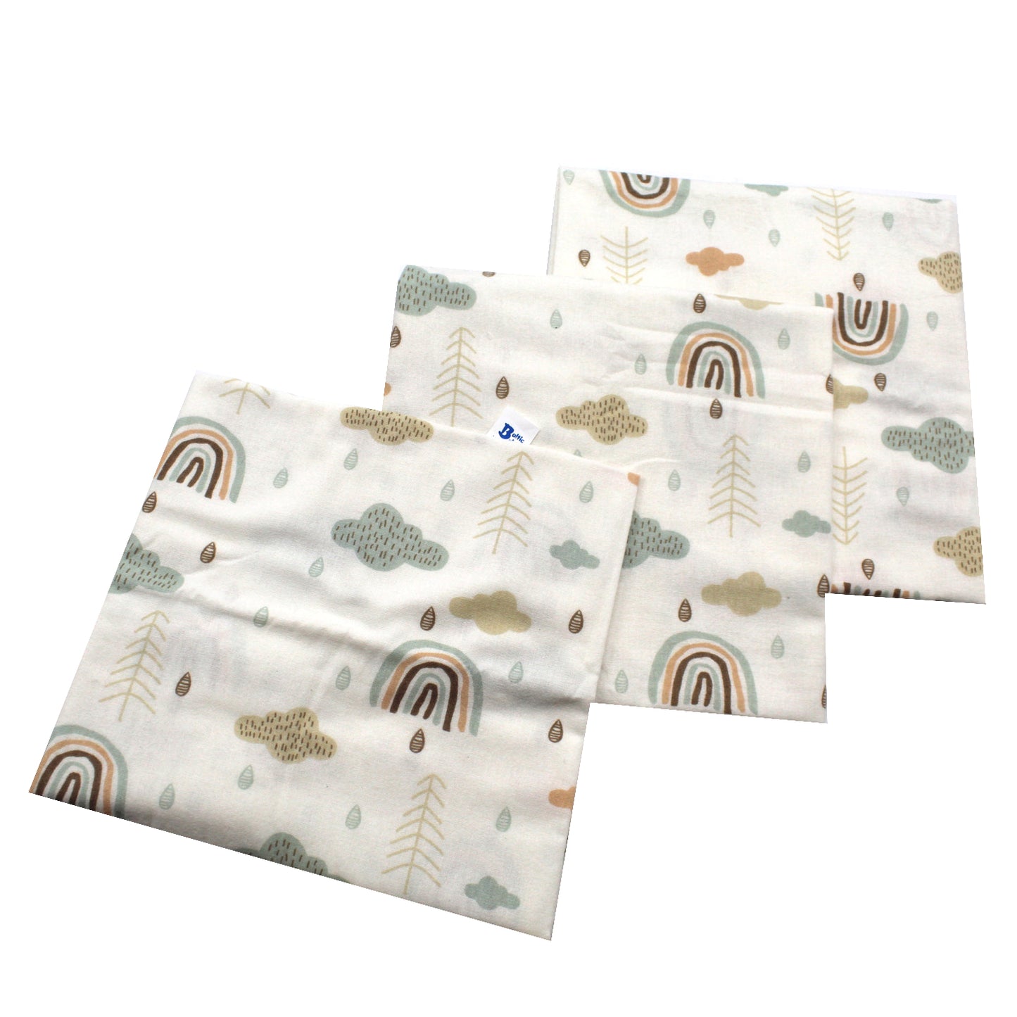 Scutece finet 80x80 cm, EgoBebe, 3 buc/set, Norisori, Bumbac 100%