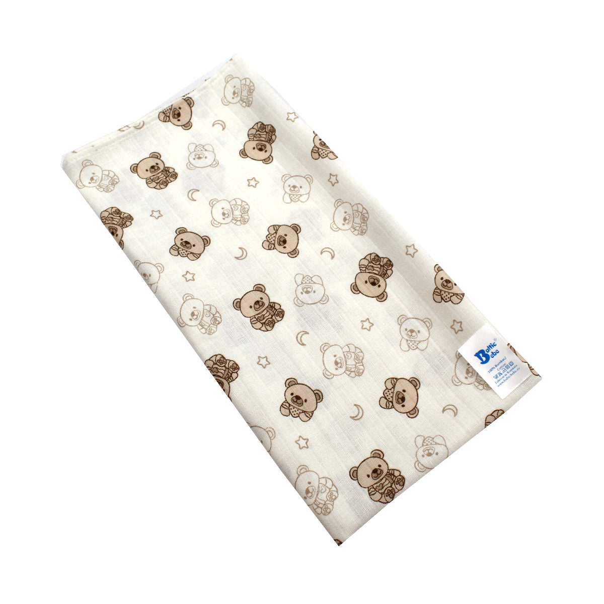 Scutec muselina 80x80 cm, EgoBebe, 1 buc, Bumbac 100%, Ursulet Crem