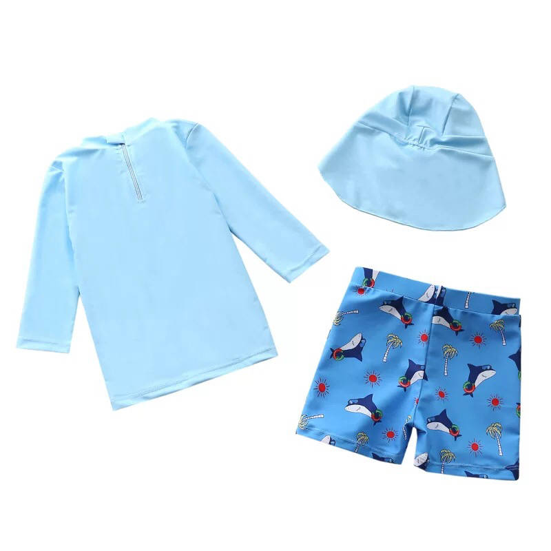 Costum Baie Copii UPF 50+ Mânecă Lungă – Bleu | EgoBebe