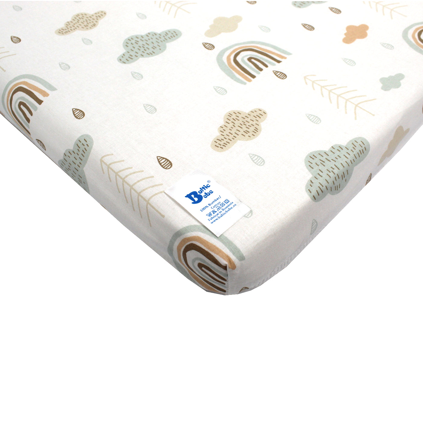 Cearceaf patut, EgoBebe, Bumbac 100%, Norisori
