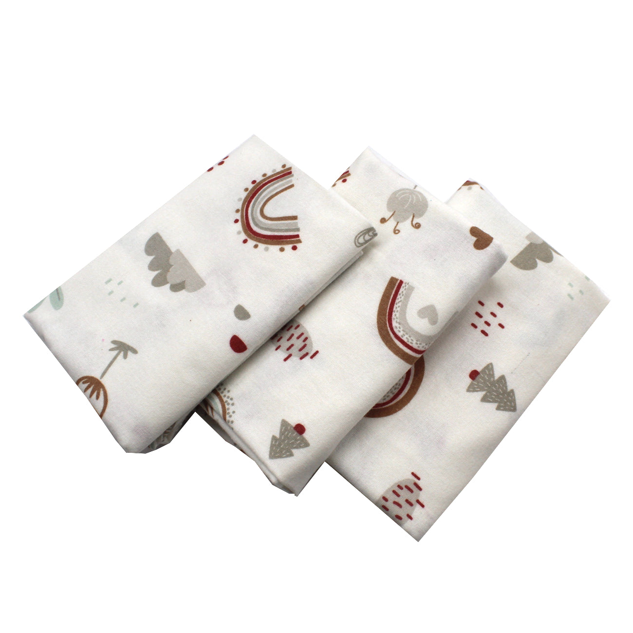 Scutece finet 80x80 cm, EgoBebe, 3 buc/set, Norisori II, Bumbac 100%