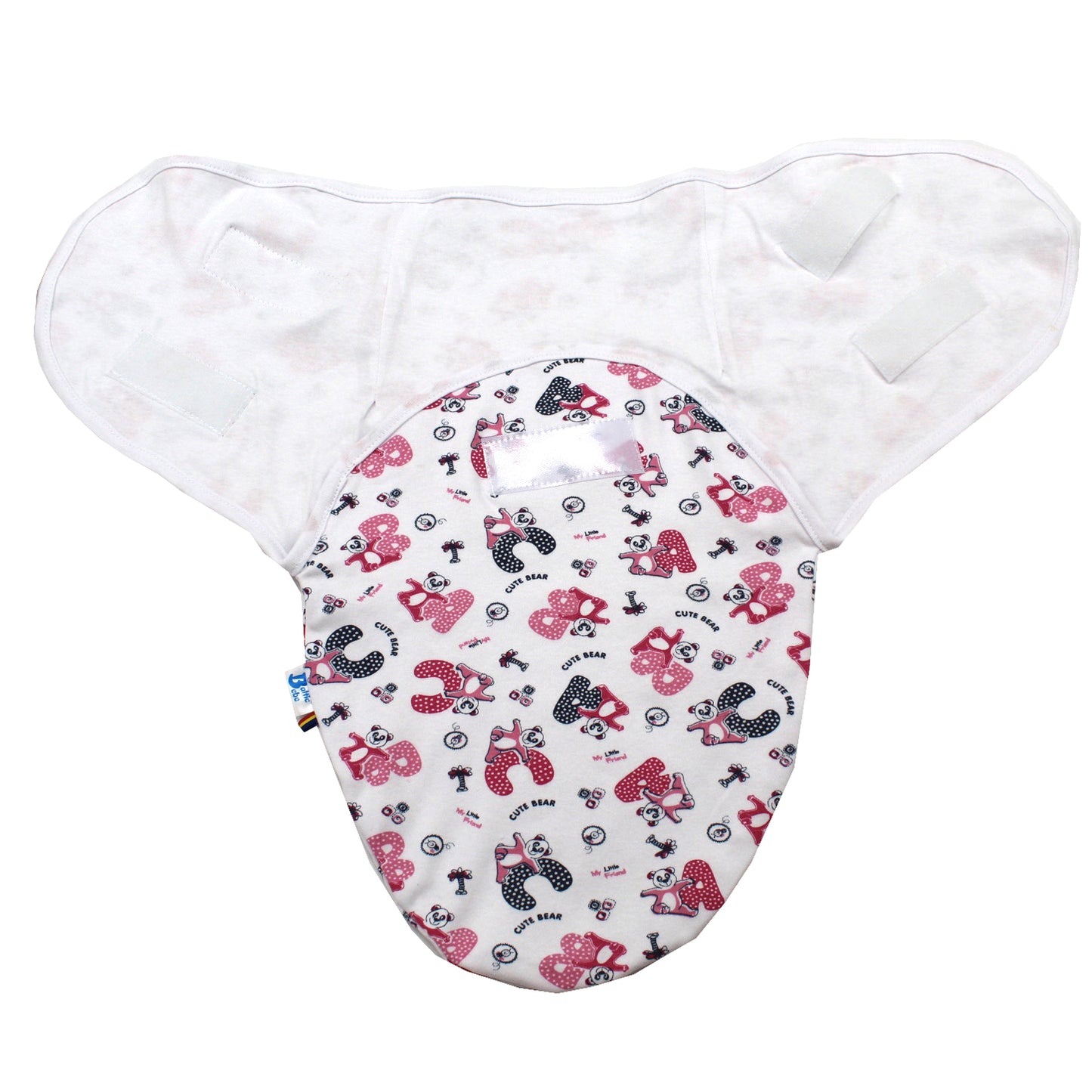 Sistem de infasare, EgoBebe, 1 buc, Bumbac 100%, Ursulet lirere roz