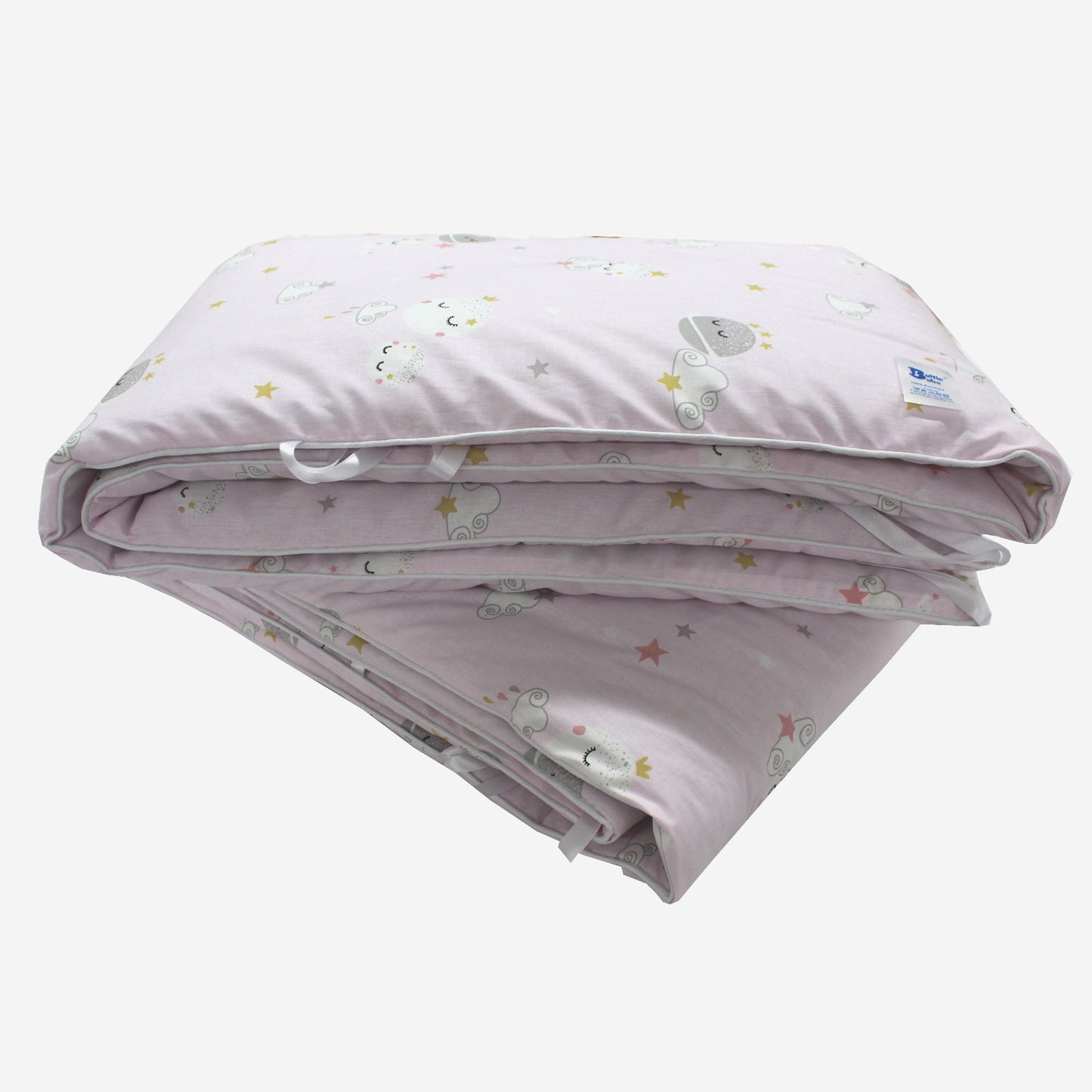 Protectie laterala patut, EgoBebe, setul contine 2 buc, Luna Roz