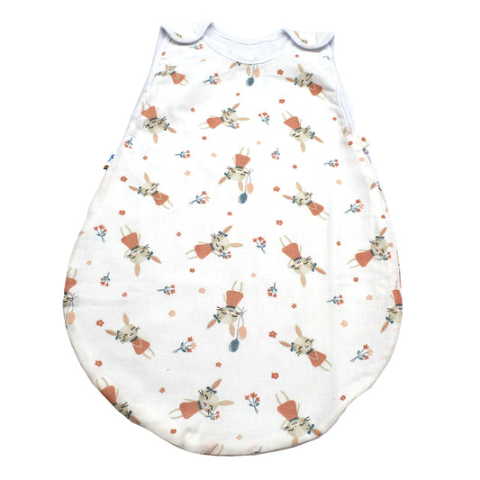 Sac de dormit, EgoBebe, Muselina, Bumbac 100%, Iepuras
