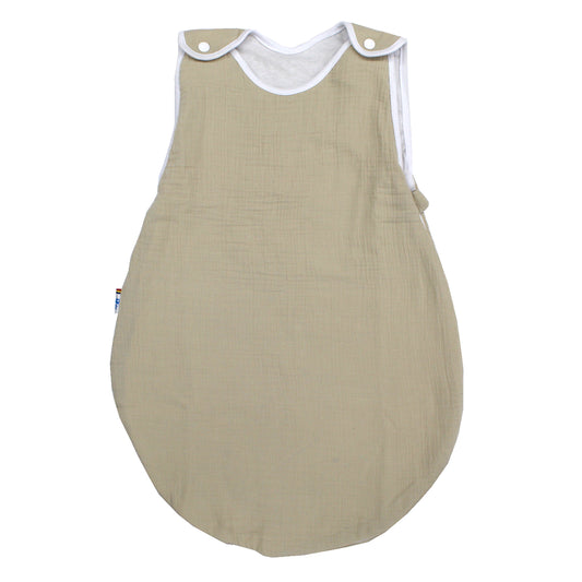 Sac de dormit, EgoBebe, Muselina dublustrat, Bumbac 100%, Crem
