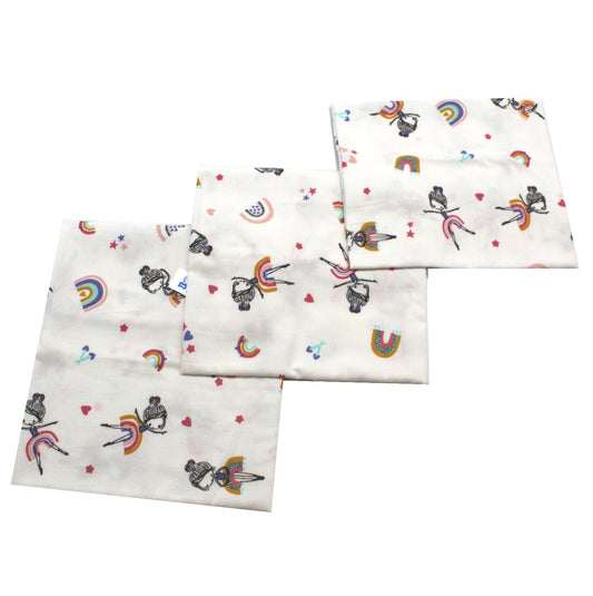 Fine diapers 80x80 cm, EgoBebe, 3 pcs/set, Princess, Cotton 100% 