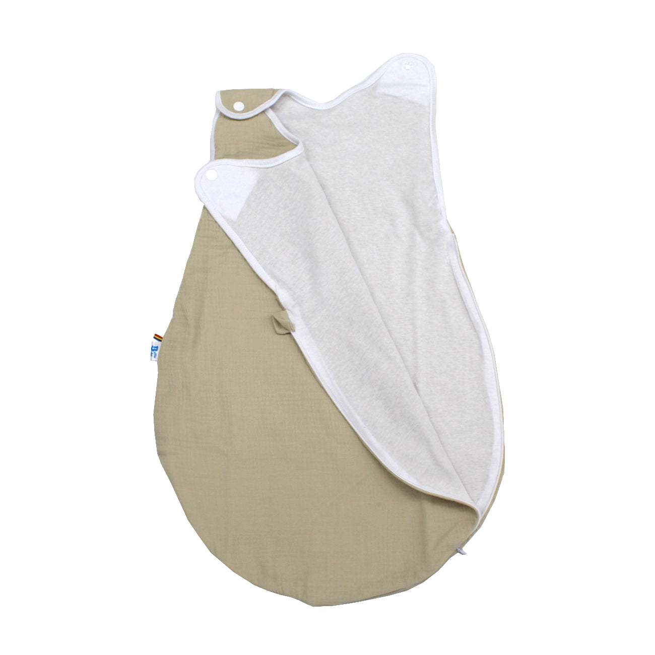 Sac de dormit, EgoBebe, Muselina dublustrat, Bumbac 100%, Crem