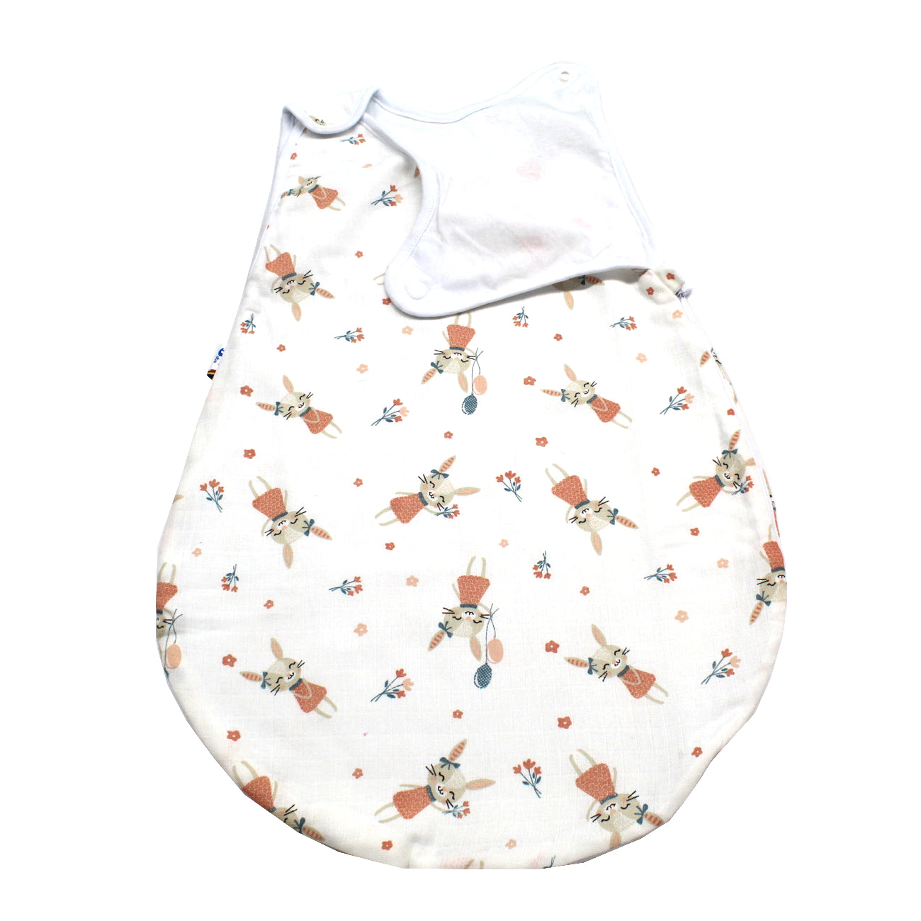 Sac de dormit, EgoBebe, Muselina, Bumbac 100%, Iepuras